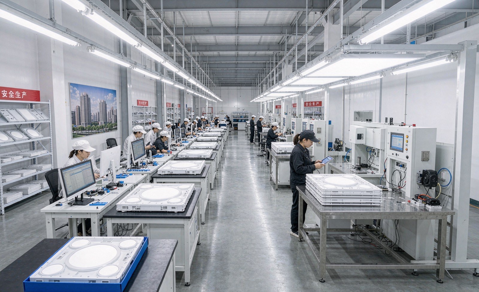 JunHua Lighting production line and quality inspection area