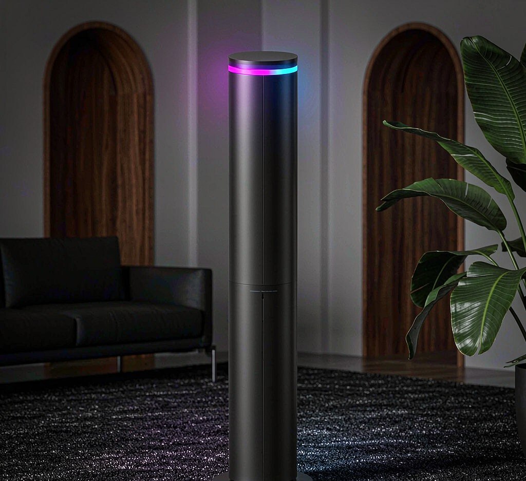 Beam slim RGB smart floor lamp casting gradient light